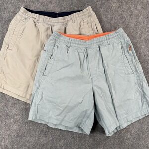 Birddogs Shorts Mens Medium Lot Of 2 Khaki Sage Lined Stretch Built-In Zip